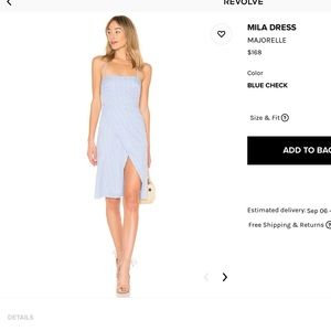 Blue gingham midi dress